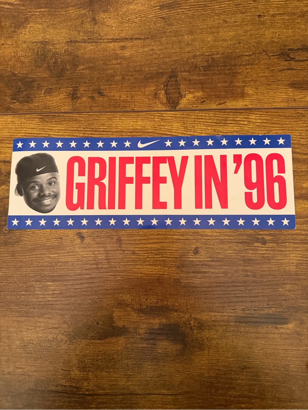 Nike Ken Griffey Jr Griffey In ’96 Presidential Campaign Bumper Sticker 1996